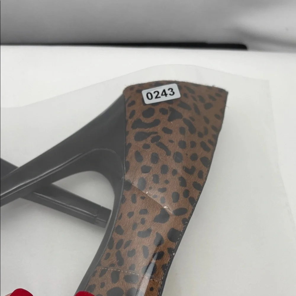 Via Neroli Brown Leopard Print‎ Pony Hair Platform Party Pump W Sz9 #0243